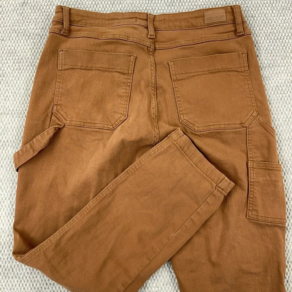 Judy Blue Jeans Women 11 30 Slim Fit Carpenter Brown Denim Straight Work Wear B5